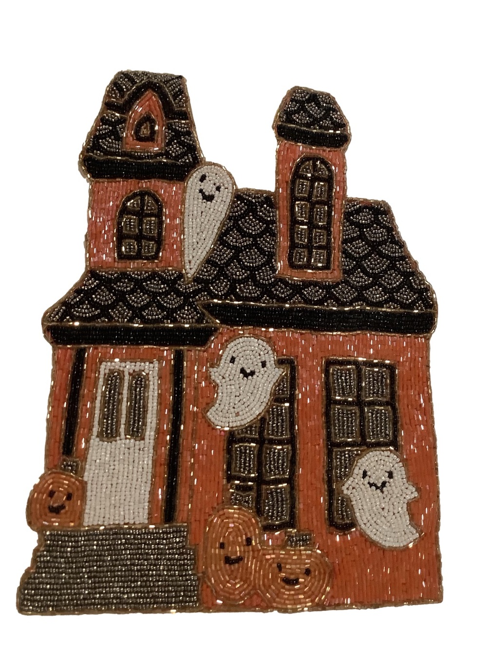 Rachel Zoe Halloween Haunted House Beaded Placemat Charger New
